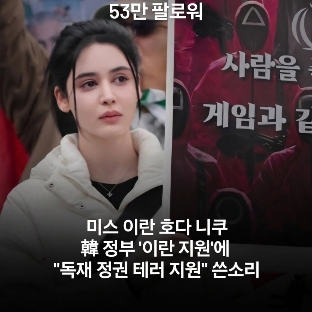 미쓰 이란, 한국 정부 이란 지원에 쓴소리