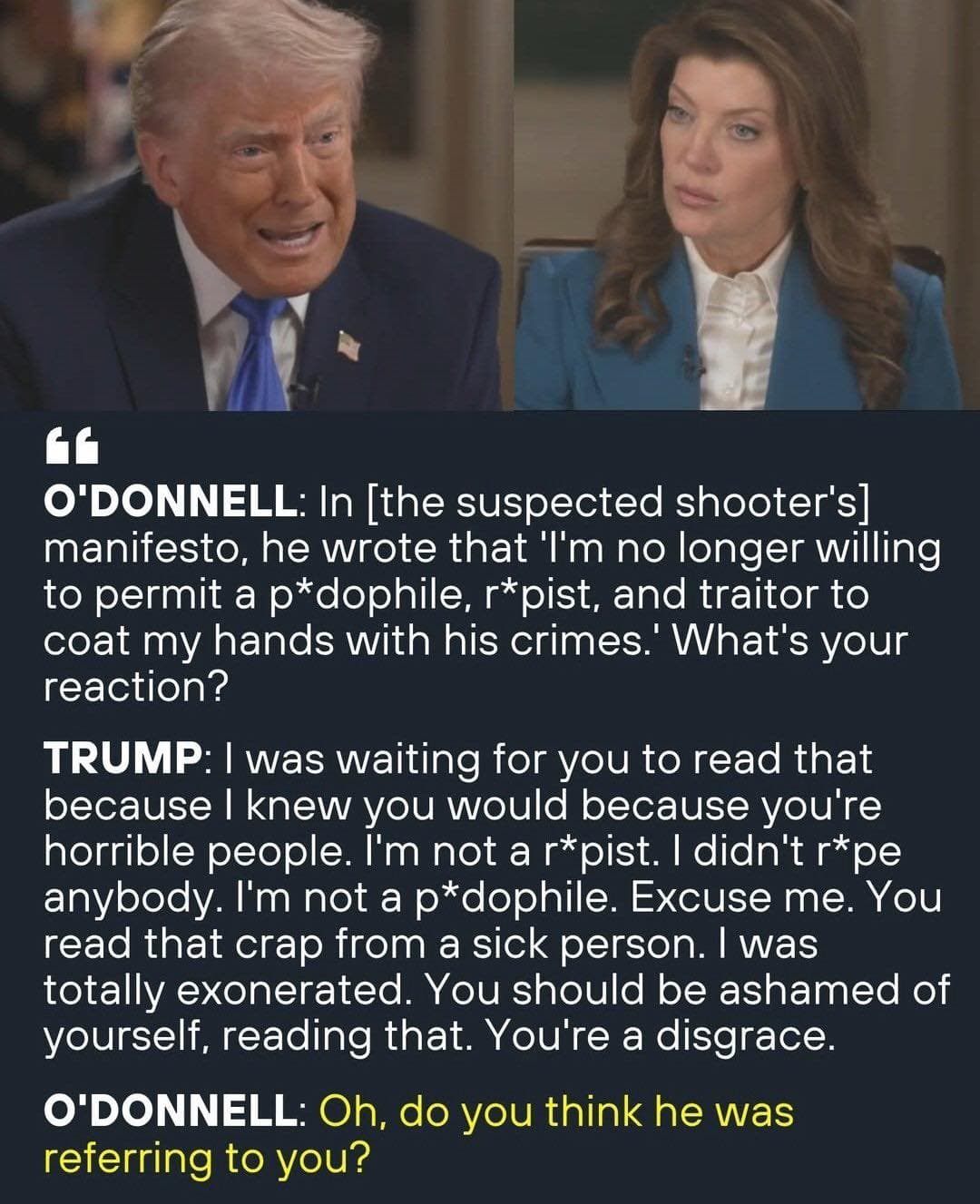 총격범의 생각에 대한 트럼프의 생각