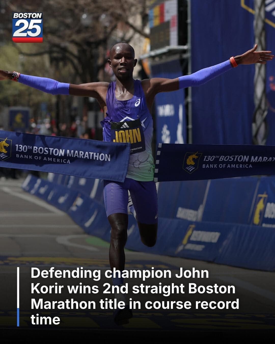 보스턴 마라톤, 존 코리르 2연패…역대 최강 필드 제압