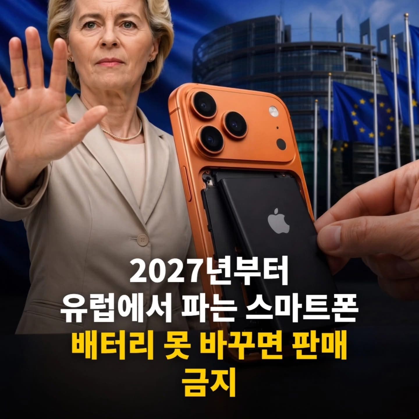 227년부터 유럽에 판매되는 모든 휴대폰은 배터리가 교환되야 한다